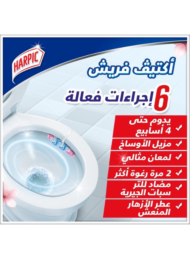 Harpic Active Fresh Toilet Cleaner Rim Block Floral Blossom Scent 6 Actions in 1 Long-Lasting and Easy to Use 35g - Image 3