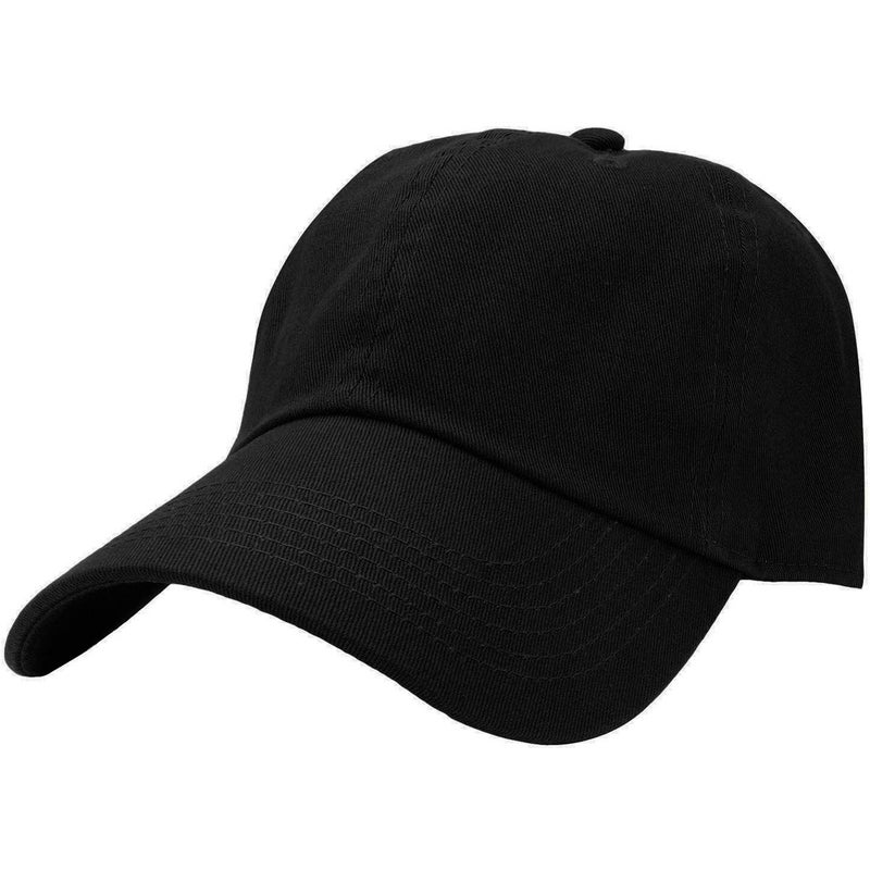 Falari Classic Baseball Cap Dad Hat 100% Cotton Soft Adjustable Size Black - Image 1