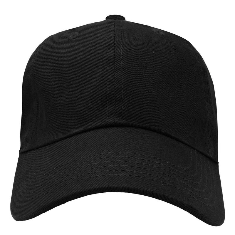 Falari Classic Baseball Cap Dad Hat 100% Cotton Soft Adjustable Size Black - Image 4