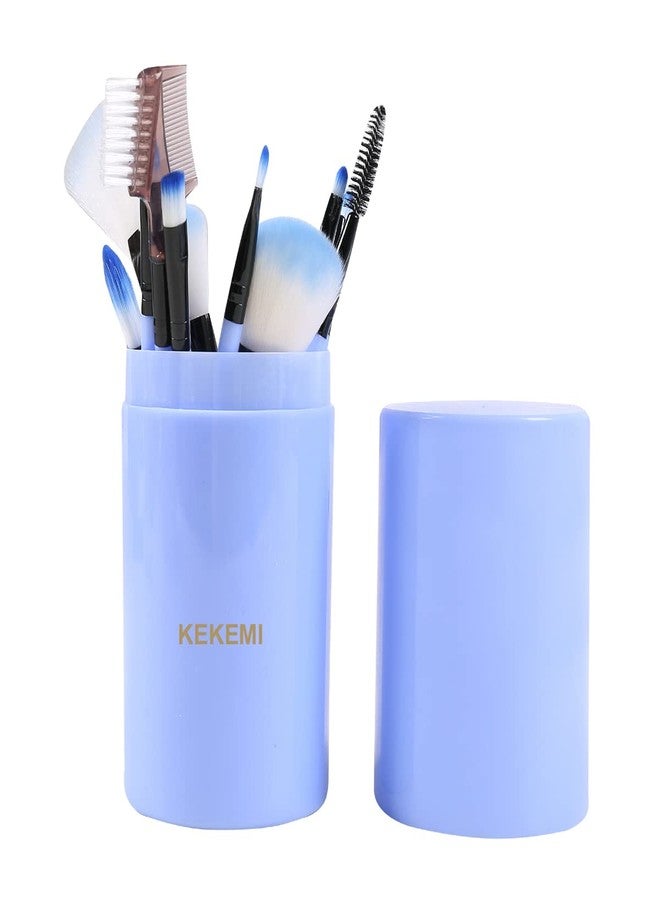KEKEMI Professional Makeup Cosmetic Foundation Brush Set (Light Blue) - Pack of 12 - Image 5