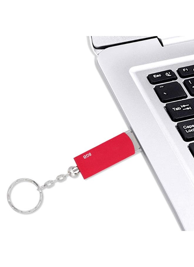Thoraya Ultra thin Waterproof Keychain High speed Metal Rotating U Disk Red 8G  - Image 5
