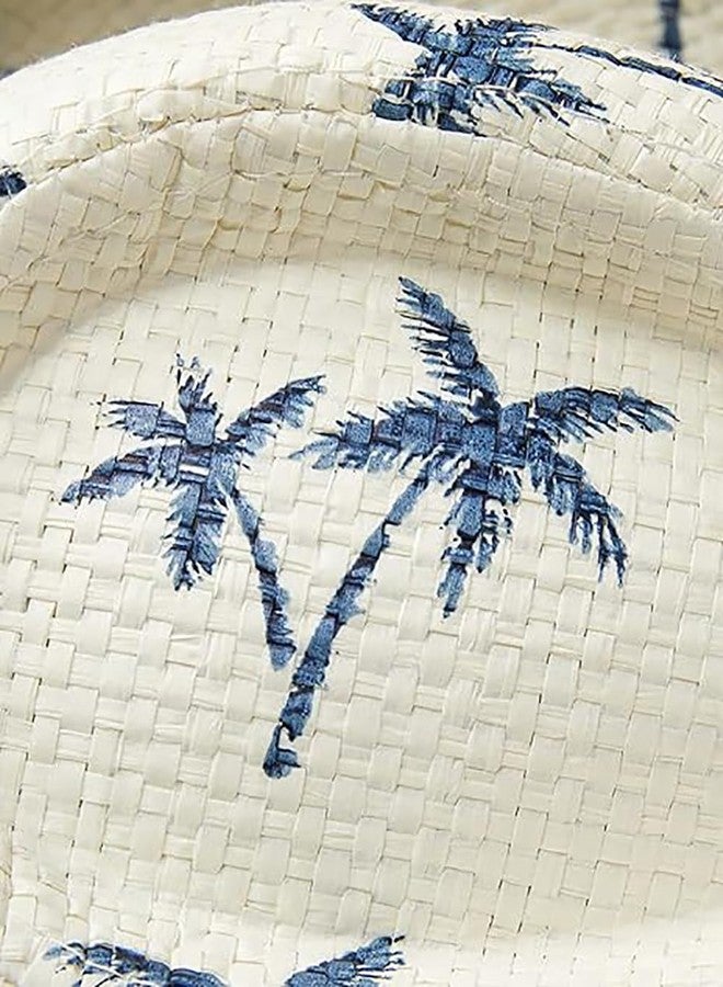 INFISPACE Boy's Printed Fedora Straw hat | Summer Sun Protection Cowboy Trilby Hat (in, Age, 15 Years, White) - Image 5