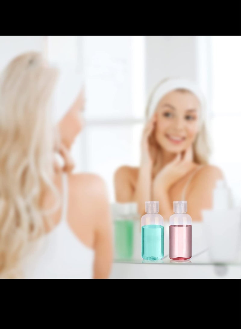 زجاجات السفر لمستلزمات النظافة، حاويات زجاجات بلاستيكية فارغة مانعة للتسرب بحجم السفر مع ملصقات (5 عبوات، 100 مل) - Image 5
