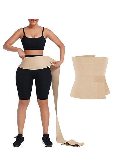 Slimming Tummy Waist Wrap Trainer for Women, Adjustable Invisible Skin Friendly Breathable Elastic Body Shaper Wrap Belt, Long Torso Back Pain Relie Belt (Skin color)
