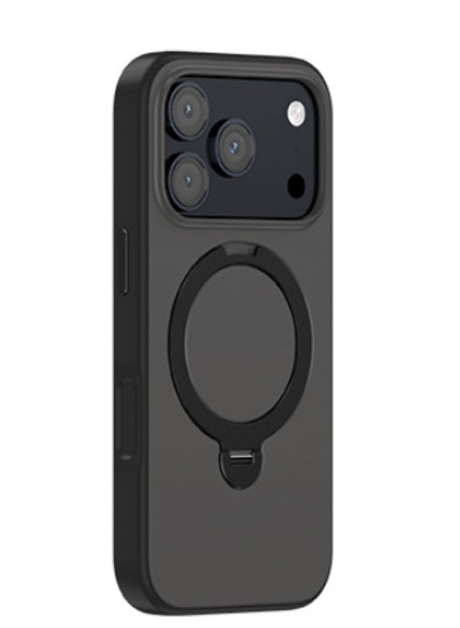 O3 Mag-Stand Designed for iPhone 17pro Max Case with 360° Spin Stand, [Compatible with MagSafe][Super Skin Feeling] Translucent Matte Magnetic Slim Phone Case 6.3inch, Matte Black，Strongest Magnetic Phone Grip, 360° Adjustable Magsafe Stand Compatible with iPhone , Military Drop Tested & Scratch Proof for Hands-Free Use in Car, Office, Home - Image 3