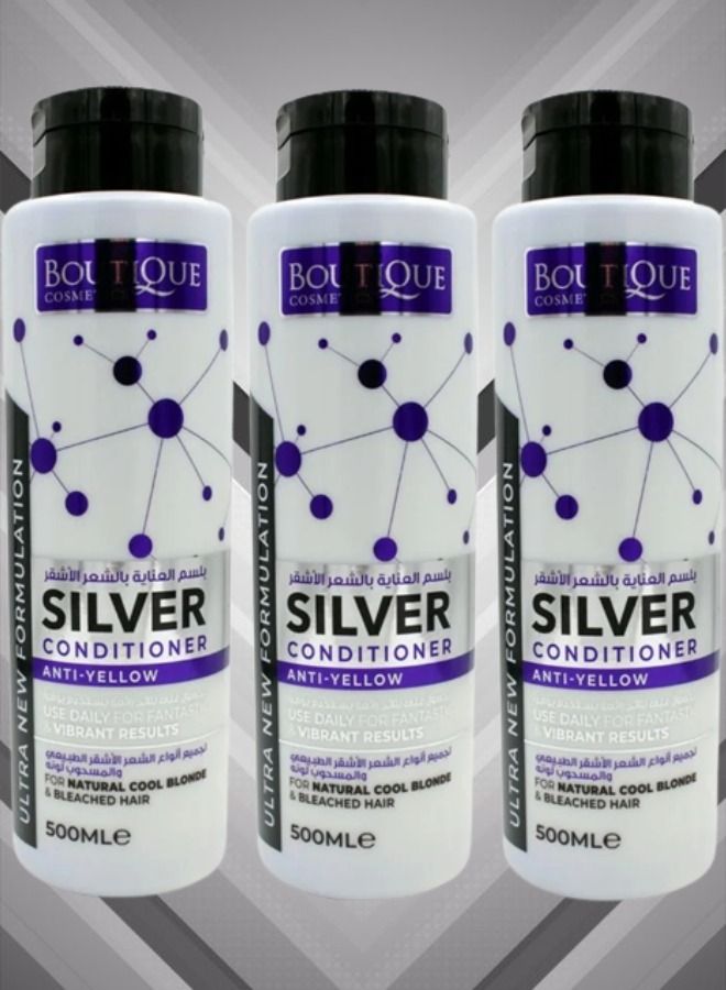 BOUTIQUE 3 Pieces Conditioner For Blonde, Bleached And Gray Hair 500ml