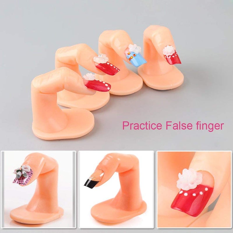 UNIQUE2U Practice Finger Nail Art Practice Finger Plastic Fake Fingers with Nails for Hand Nail Art Training Display Decoration Tools (10 Pcs) - Image 4