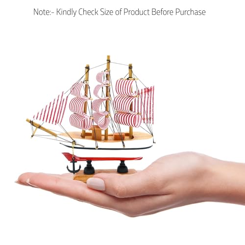 ANSHEZ Handmade Wooden Ship (Man of War) Wooden Decorative Sailing Ship (Small Size) Best Showpiece for Office & Home Decor - Image 5