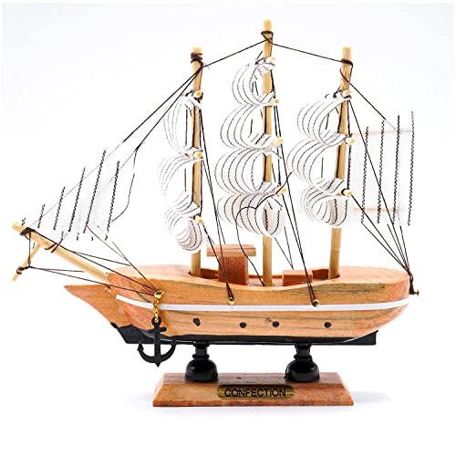 ANSHEZ Handmade Wooden Ship (Man of War) Wooden Decorative Sailing Ship (Small Size) Best Showpiece for Office & Home Decor - Image 2