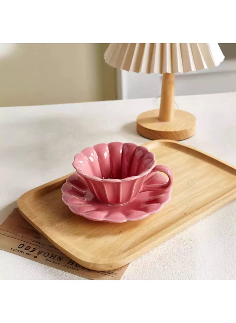 Floral French Ceramic Coffee Cup & Saucer Set – Breakfast Tea Cup, Milk Cup, Cereal Bowl – Elegant Home Dining - Image 5