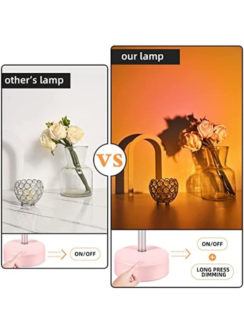 SYOSI Sunset Lamp Projection, Dimmable 180 °Rotation Warm Romantic Stars Moon Night Light for Living Room Bedroom Background Decoration, for Photo Video Vlog Live Streaming(White, Moon) - Image 2