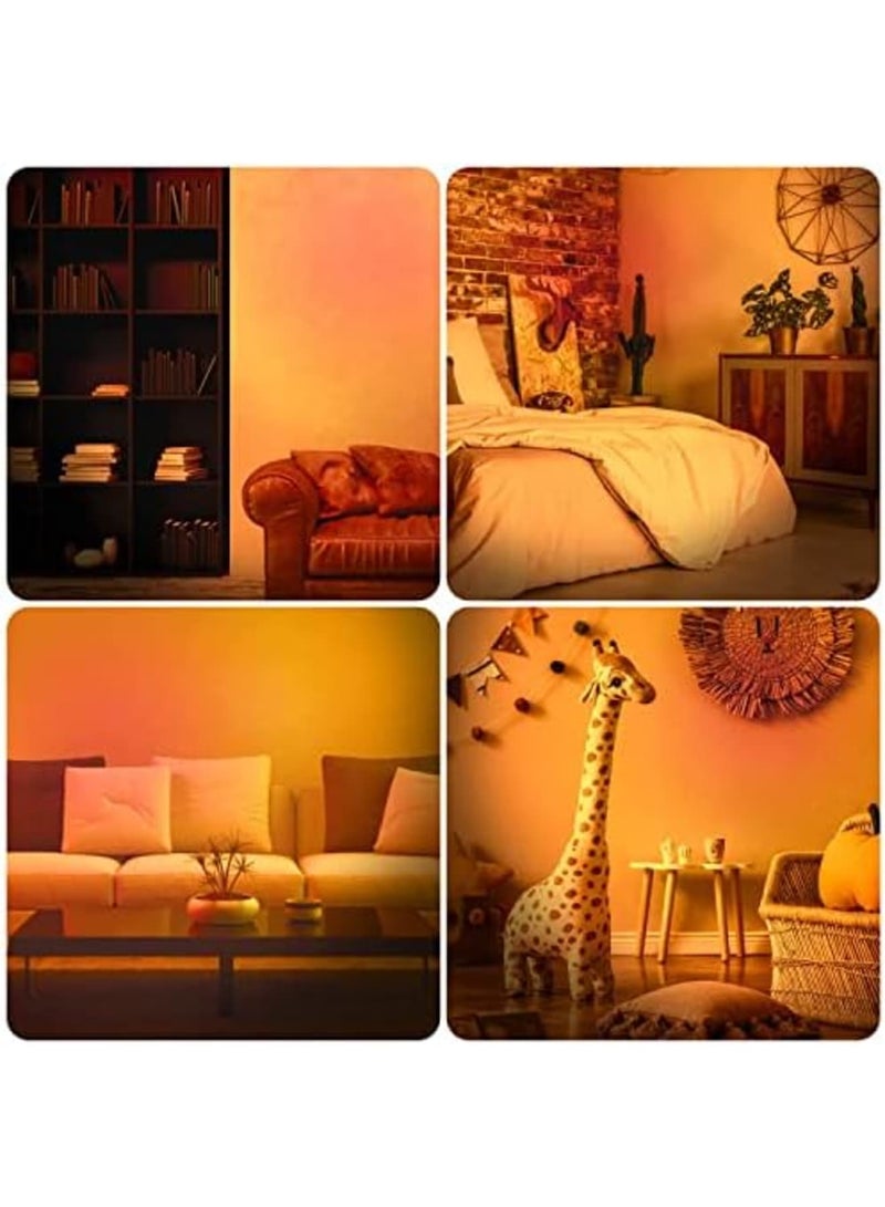 SYOSI Sunset Lamp Projection, Dimmable 180 °Rotation Warm Romantic Stars Moon Night Light for Living Room Bedroom Background Decoration, for Photo Video Vlog Live Streaming(White, Moon) - Image 3