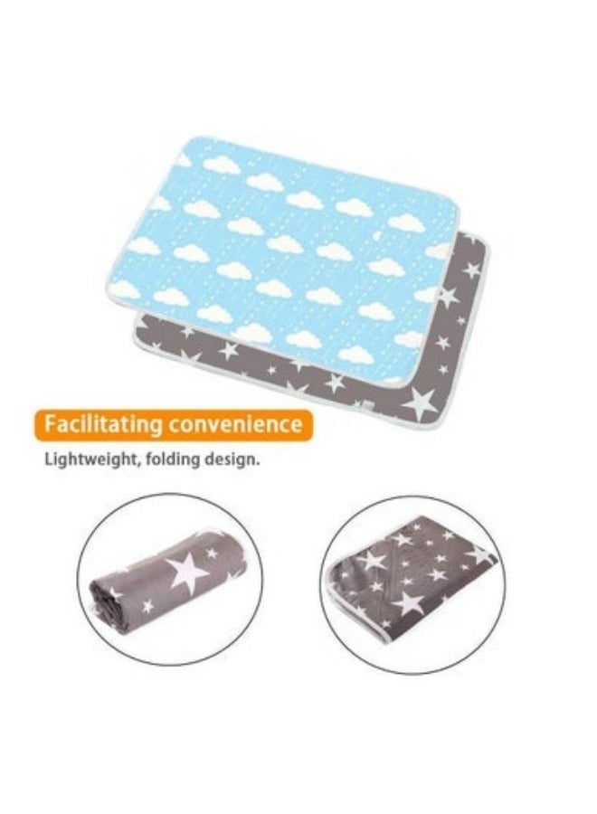 DOOKOO 2 PCS Portable Baby Diaper Changing Pads for Home and Outdoor Travel Waterproof Bed Pad with 100% Cotton Top,  Washable Reusable Mattress Protector Incontinence Pad Bed Cover for Baby, Toddler, Children, Adults - Image 1