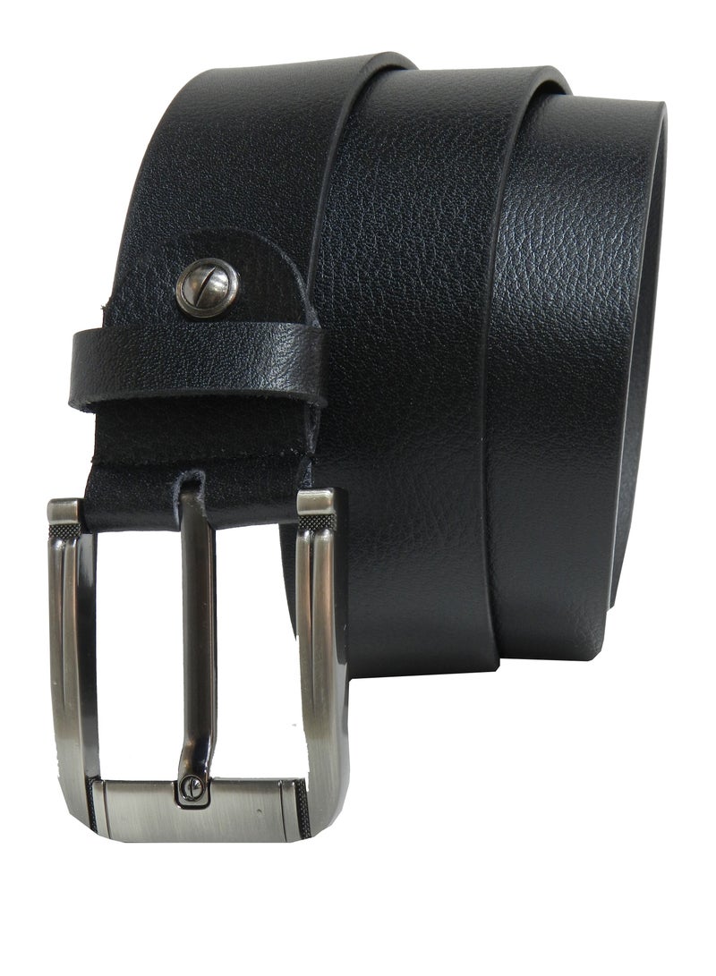 LAVERI LEATHER GENUINE LEATHER 40 MM FORMAL AND CASUAL BLACK BELT FOR MENS - Image 2