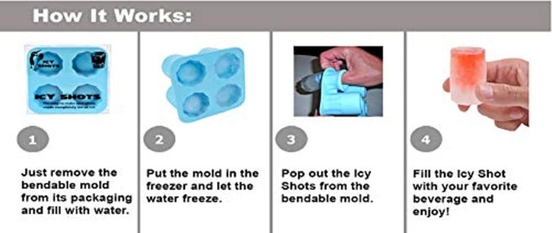 FOSCADIT FosCadit Silicon Ice Tray Mould Ice Short Glass Cup Shaped Ice Shot Glass Maker Mould Ice Cube Shot Glass Freeze Tray for Juice Whiskey Cocktails Bar Party Multicolor - Image 5