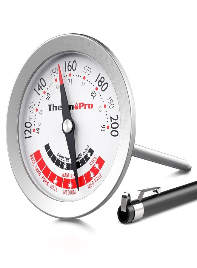 ThermoPro APT200 Meat Thermometer for Cooking with Extra-Large 2-Inch Dial, Analog Dial Food Cooking Thermometer with 5.1" Stainless Steel Probe for Poultry, Ham, Pork, Beef Candy Making Accessory - Image 1