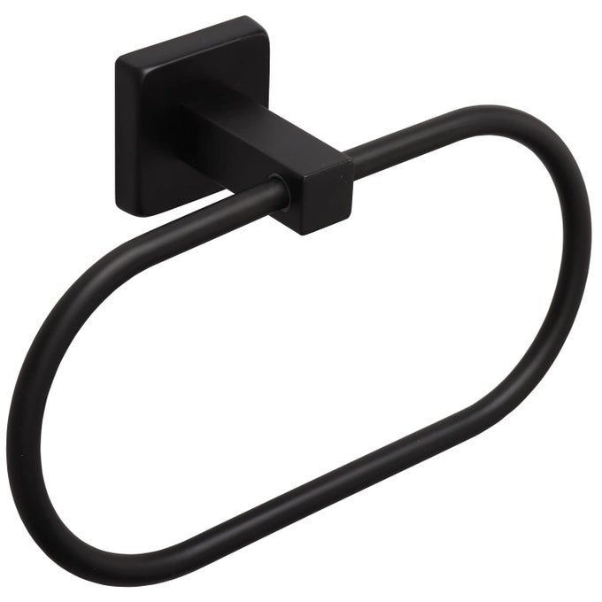 TOWEL RINGHAND TOWEL RACK THICKEN SUS304 STAINLESS STEEL BATHROOM HAND TOWEL HOLDER HEAVY DUTY UNIQUE OVAL HAND TOWEL HANGER WALL MOUNTED FOR BATHROOM KITCHEN SINK MATTE BLACK
