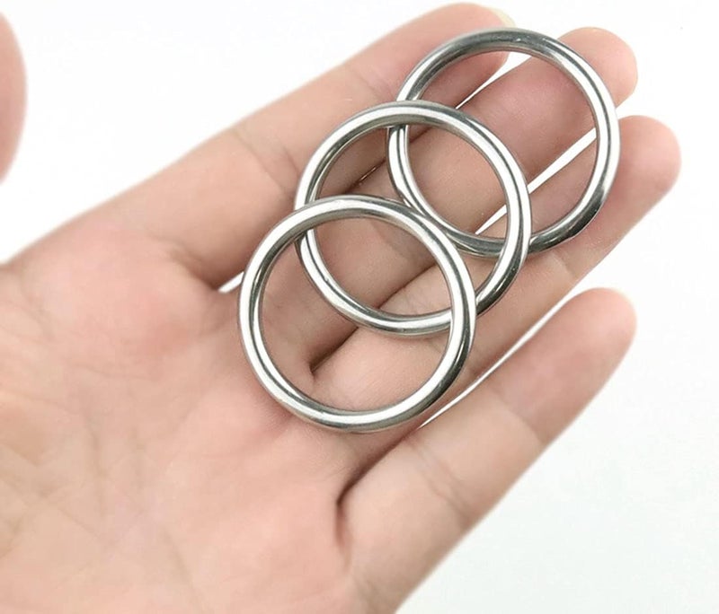 Hamineler 20 PCS Smoothing Welded 304 Stainless Steel O-Ring Welded Round Rings for Camping Belt, Dog Leashes, Luggage Accessories - Image 5