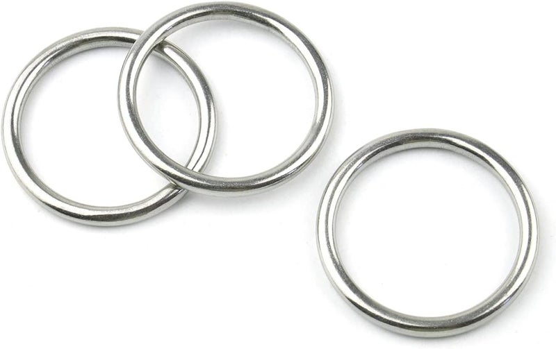 Hamineler 20 PCS Smoothing Welded 304 Stainless Steel O-Ring Welded Round Rings for Camping Belt, Dog Leashes, Luggage Accessories - Image 3