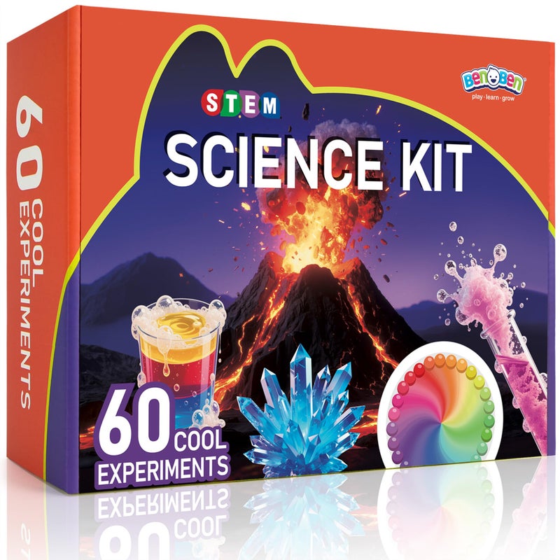 Benben Science Kits for Kids Age 57 60 Experiments Educational Toy STEM Toys for 6 7 8 Year Old Boys Girls Birthday Gift Volcano Science Kit Chemistry Set for Homeschooling - Image 3