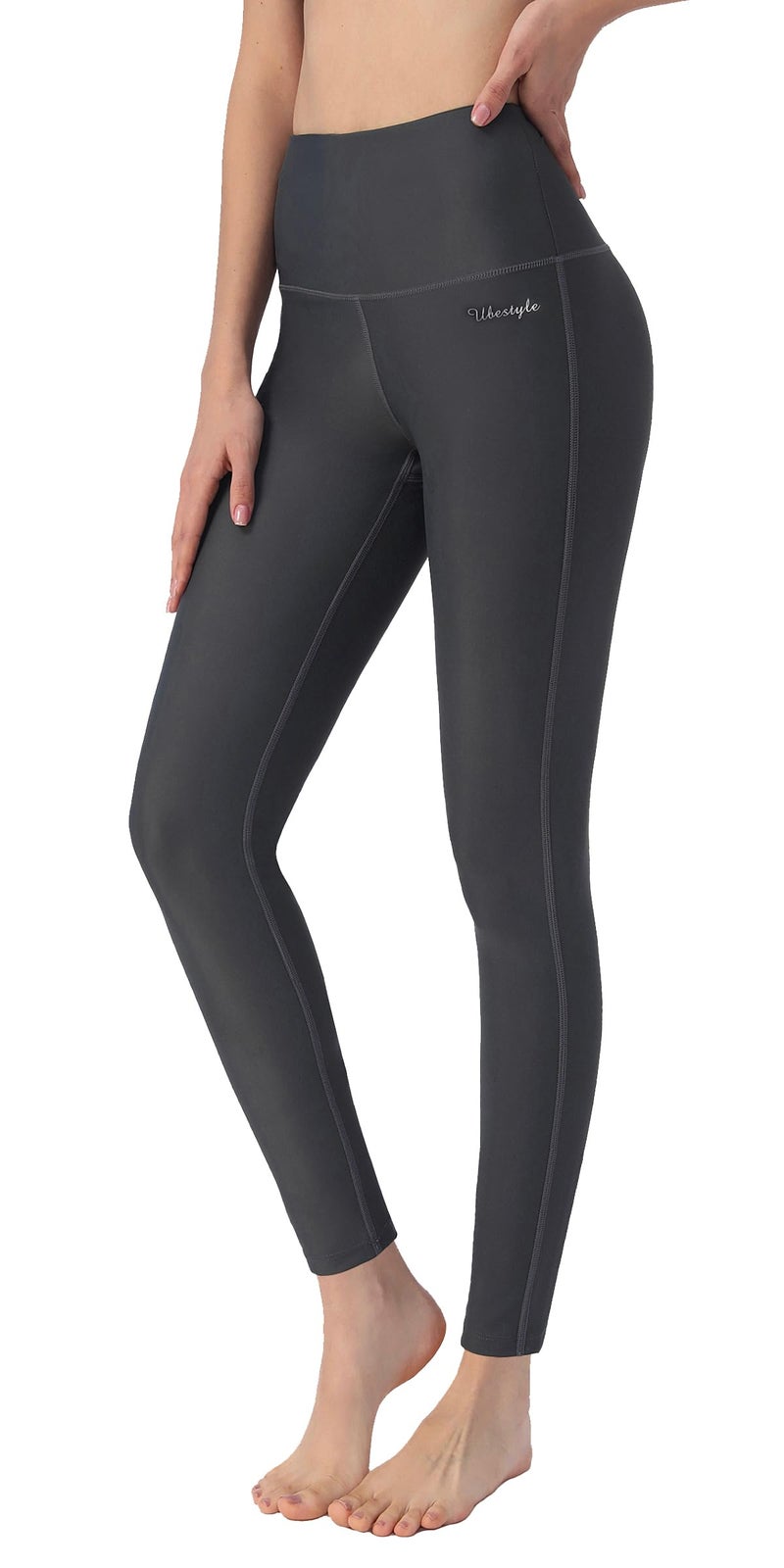 Ubestyle UPF 50+ High Waist Women's Swim Pants Swim Leggings Swimming Tights Beach Pants Sun Protective (Gray, XXL) - Image 1