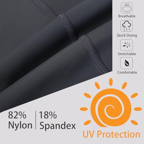 Ubestyle UPF 50+ High Waist Women's Swim Pants Swim Leggings Swimming Tights Beach Pants Sun Protective (Gray, XXL) - Image 5