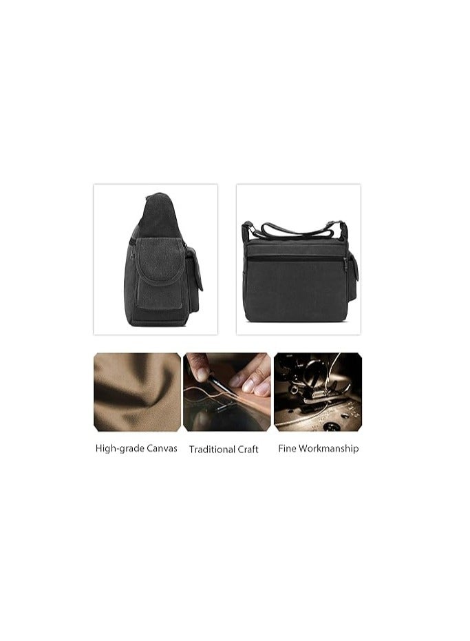 FANDARE Canvas Crossbody Bag Messenger Bag Satchel Shoulder Bag Working Bag Bookbag Briefcase for Men and Women - Image 4
