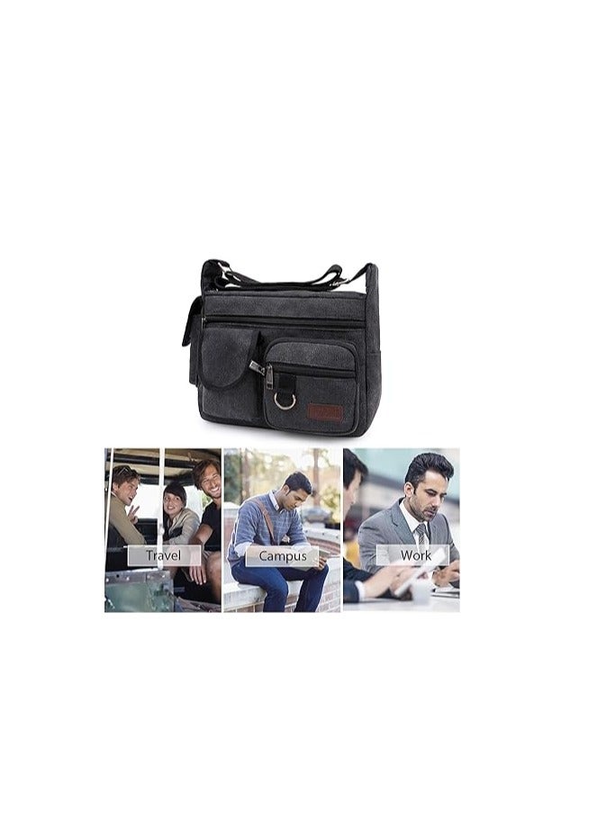 FANDARE Canvas Crossbody Bag Messenger Bag Satchel Shoulder Bag Working Bag Bookbag Briefcase for Men and Women - Image 5