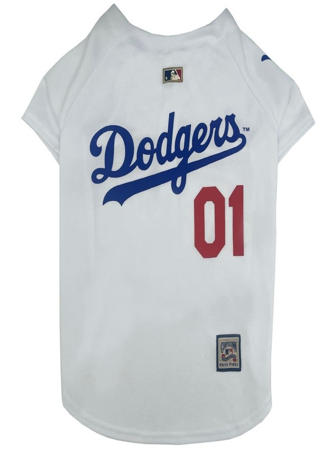 Pets First MLB Los Angeles Dodgers Vintage Throwback Jersey for Dogs & Cats in Team Color. Comfortable Polycotton Material, Small - Image 1