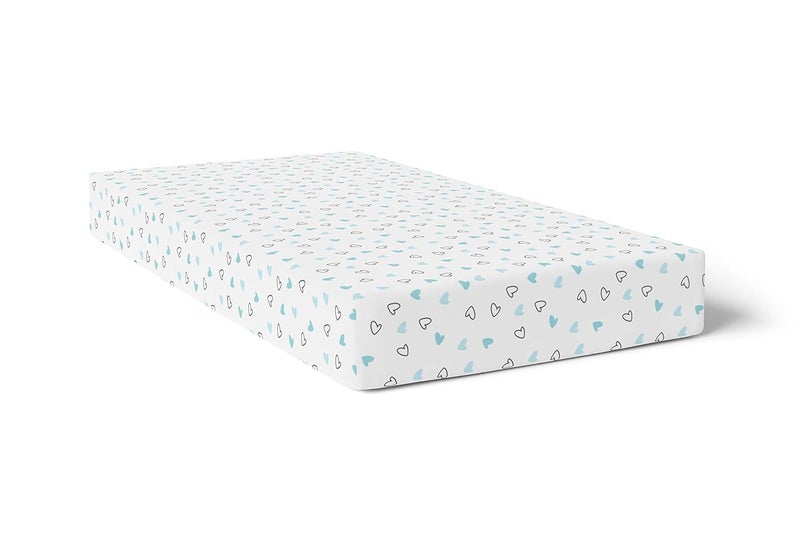 The White Cradle The White Cradle Flat Bed Sheet for Baby Cot Mattress Pure Organic Cotton Extra Large Super Soft Smooth Absorbent Breathable Twill Fabric for Infants Newborns Blue Hearts - Image 3
