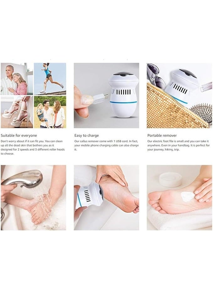 مبرد أقدام كهربائي محمول يعمل بالشفط، مزود بمنفذ USB، أداة للعناية بالقدمين، مزيل للجلد الميت ثنائي السرعة - أداة للعناية بالقدمين لإزالة الجلد الميت والمتشقق والجاف - Image 2