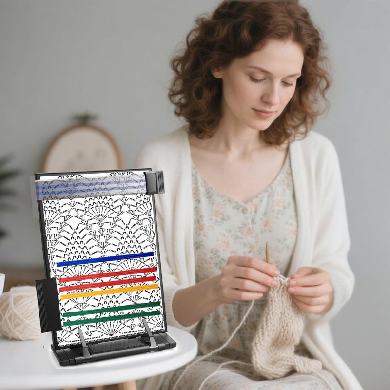 bositigo Knitting Pattern Holder with 6Pcs Replacement Colorful Magnets, Cross Stitch Supplies & Knitting Accessories, 13.78 x 8.27 Inch Chart Keeper for Crochet, Cross Stitch & Craft Patterns - Image 5