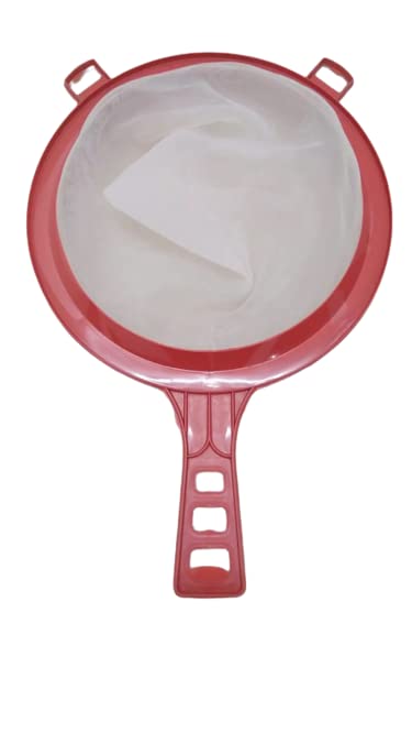 Hookcart Double Mesh Milk Strainer Sieve Water Milk Chalni Liquid Strainer Long 30 cm Diameter 20 cm Multicolour Pack of 12 - Image 2