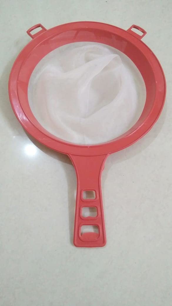 Hookcart Double Mesh Milk Strainer Sieve Water Milk Chalni Liquid Strainer Long 30 cm Diameter 20 cm Multicolour Pack of 12 - Image 3