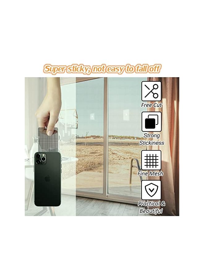 The Bros Window Screen Repair Kit Tape Patch, Window Screen Patch Glass Fiber Self-Adhesive Screen Patch Repair Kit Durable Fiberglass Screen Repair Tape for Covering Up Door and Window Screen Hole (50 Pcs) - Image 5