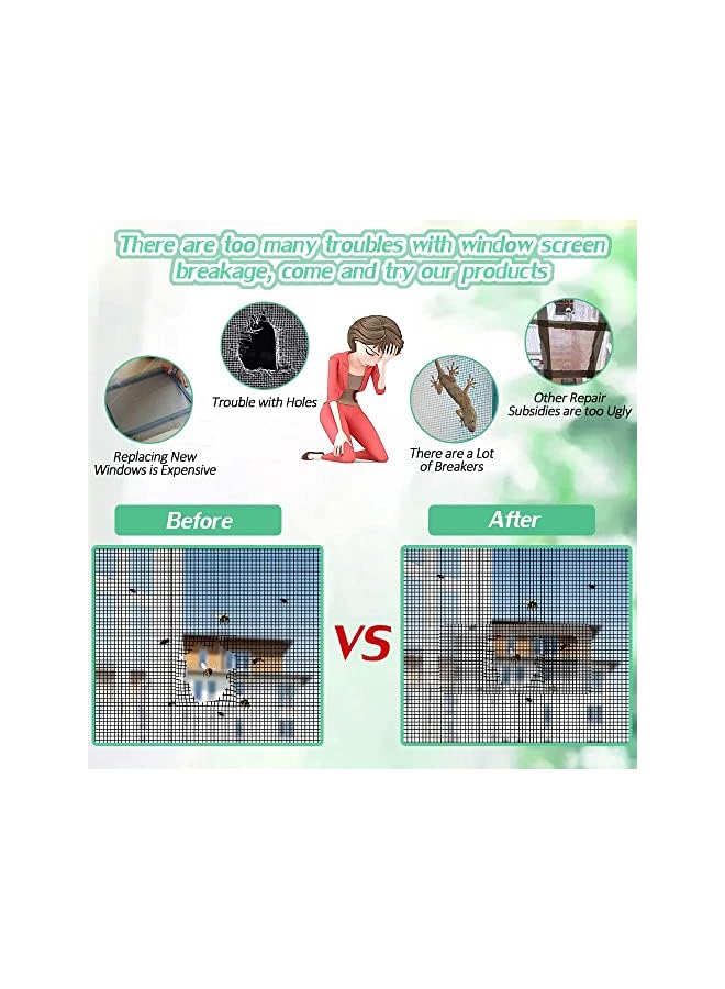 The Bros Window Screen Repair Kit Tape Patch, Window Screen Patch Glass Fiber Self-Adhesive Screen Patch Repair Kit Durable Fiberglass Screen Repair Tape for Covering Up Door and Window Screen Hole (50 Pcs) - Image 4