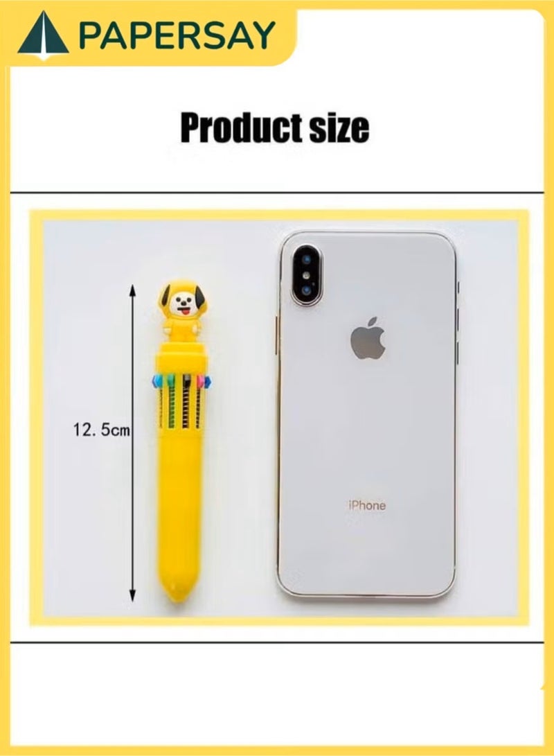 PAPERSAY 8Pcs Multicolor Ballpoint Pen,  Cartoon Shape10 in 1 Color Retractable Ballpoint Pen, Creative Cartoon Shape Multicolor Pens ,Medium Point (0.5mm),For Office ,School Supplies, Cute Stationery, Students Children Gift . - Image 2