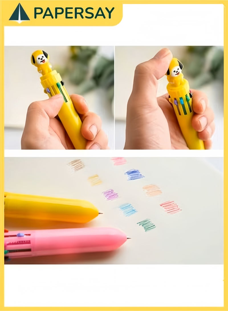 PAPERSAY 8Pcs Multicolor Ballpoint Pen,  Cartoon Shape10 in 1 Color Retractable Ballpoint Pen, Creative Cartoon Shape Multicolor Pens ,Medium Point (0.5mm),For Office ,School Supplies, Cute Stationery, Students Children Gift . - Image 4