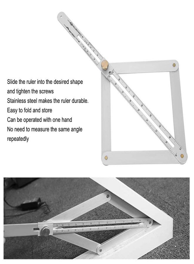 Thincol Corner Angle Finder, 4?Fold Multifunctional Angle Measuring Ruler, 0-170° Goniometer Ruler Diagonal Ceiling Profiler, Woodworking Measuring Tool - Image 2