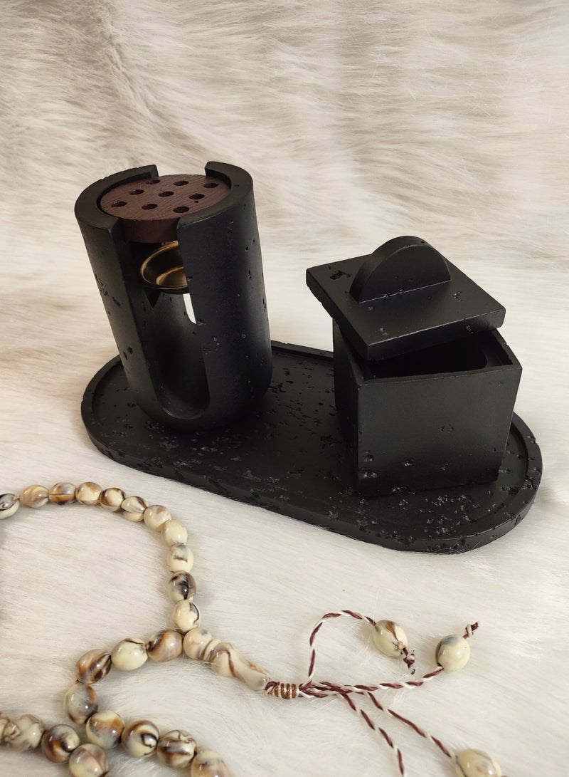 Incense burner with case and base – high quality and unparalleled elegance Add a luxurious touch and a warm atmosphere to your home with our carefully crafted incense burner.  - Image 1