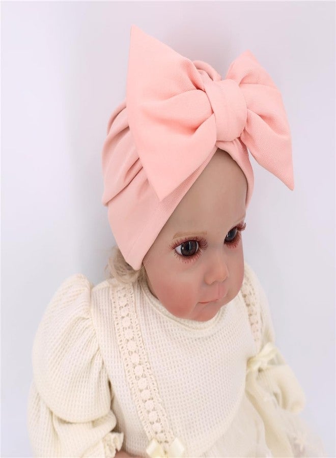 Jomila Bundle of Bonnet and Headband for Baby Newborn Silk Satin Lined Beanie Toddler Infant Girls Adjustable Hat 0-6 Months (Pure-Pink) - Image 4
