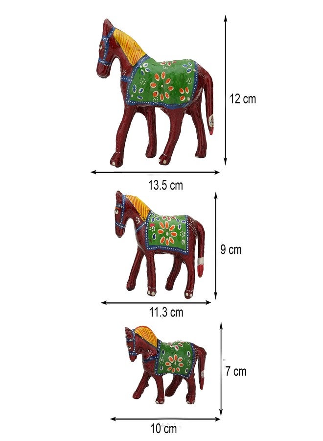 DreamKraft Paper Mache Horse Showpiece Handcrafted Home Decor Mache Hanging Wall Art for Main Door for Home Festive Gifting(Multicolor, Pack of 3) - Image 4