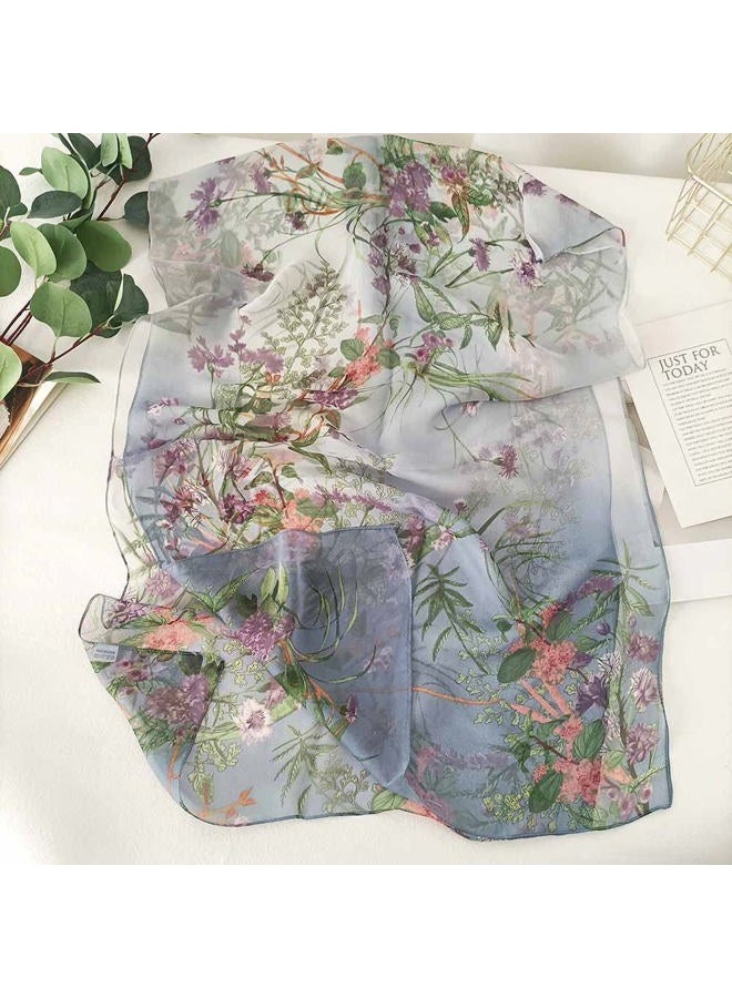 Acotavie Scarfs for Women Lightweight Fashion Scarves Print Floral Pattern Scarf Shawl Wraps (C14) - Image 4