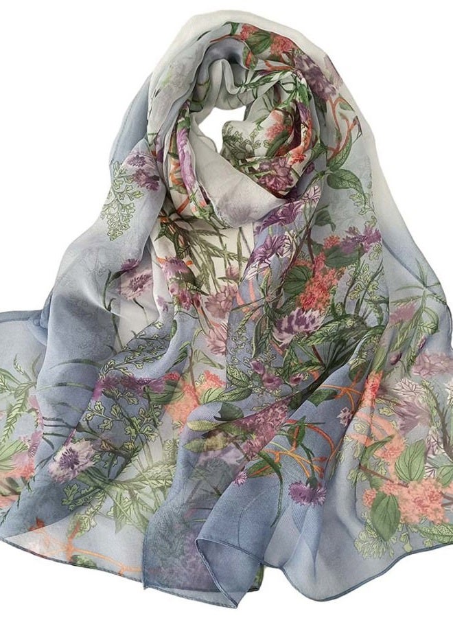 Acotavie Scarfs for Women Lightweight Fashion Scarves Print Floral Pattern Scarf Shawl Wraps (C14) - Image 1