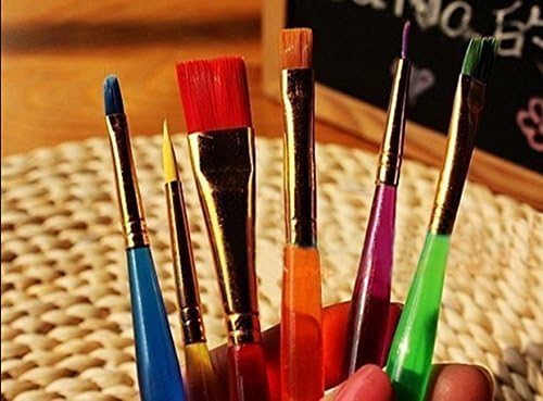 BANIRA Artist Paint Brushes Set, 6 Sizes, Synthetic Flat Brush for Oil and Acrylic, Grey - Image 4