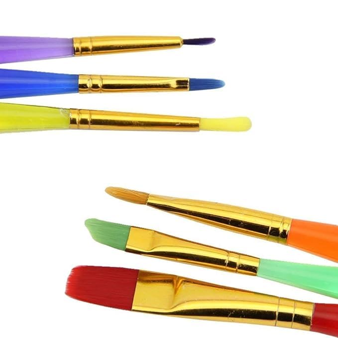 BANIRA Artist Paint Brushes Set, 6 Sizes, Synthetic Flat Brush for Oil and Acrylic, Grey - Image 5