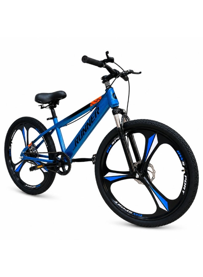 RUNNER MAG 26" Bicycle with 3-Spoke Mag Alloy Wheels, Dual Disc Brakes, Front Suspension, Carbon Steel Frame, Quick Release Seat, Fully Assembled - Image 3