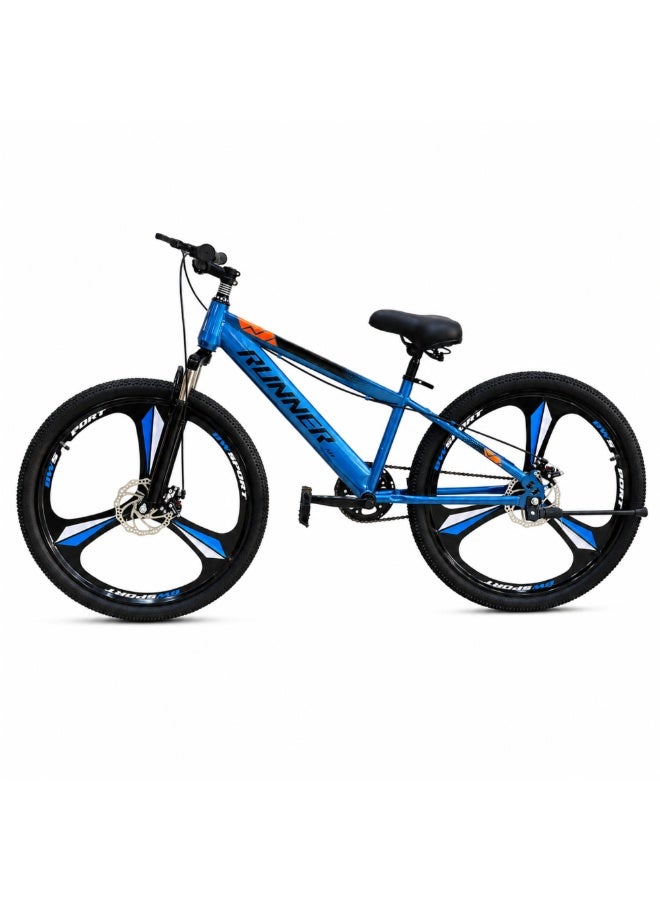 RUNNER MAG 26" Bicycle with 3-Spoke Mag Alloy Wheels, Dual Disc Brakes, Front Suspension, Carbon Steel Frame, Quick Release Seat, Fully Assembled - Image 4