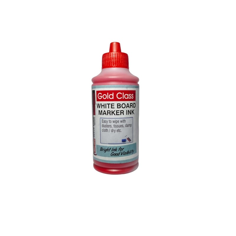 Gold Class White Board Marker Ink - 100 ML_PCK-01_RED| Suitable for White Board Surface |School Stationery |Easily Refill |Bold Red Color |Smudge Proof|Quick Drying |Indian Brand. - Image 1