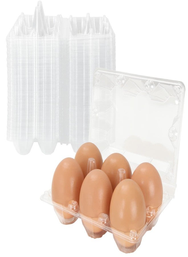 DAJAVE 100 Pack Plastic Egg Cartons Bulk, 2x3 Egg Holders Style Holds up for 6 Eggs, Half Dozen Egg Carton for Family, Pasture, Farm Markets Display(Medium) - Image 1